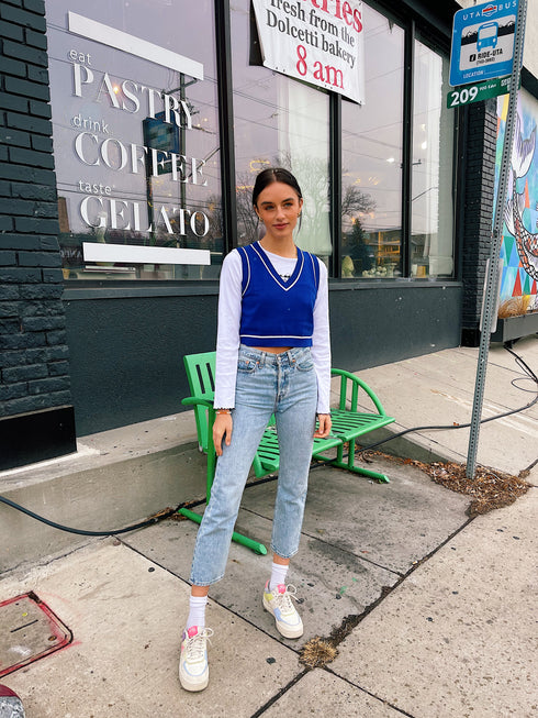 Feeling Electric Knit Vest// Cobalt